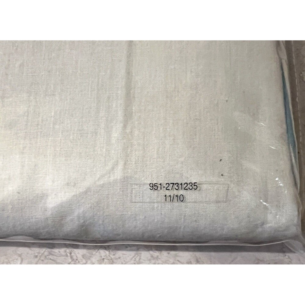 The Land of Nod Blue Green White Striped Crib Skirt 100% Cotton New in Package - Picture 6 of 6